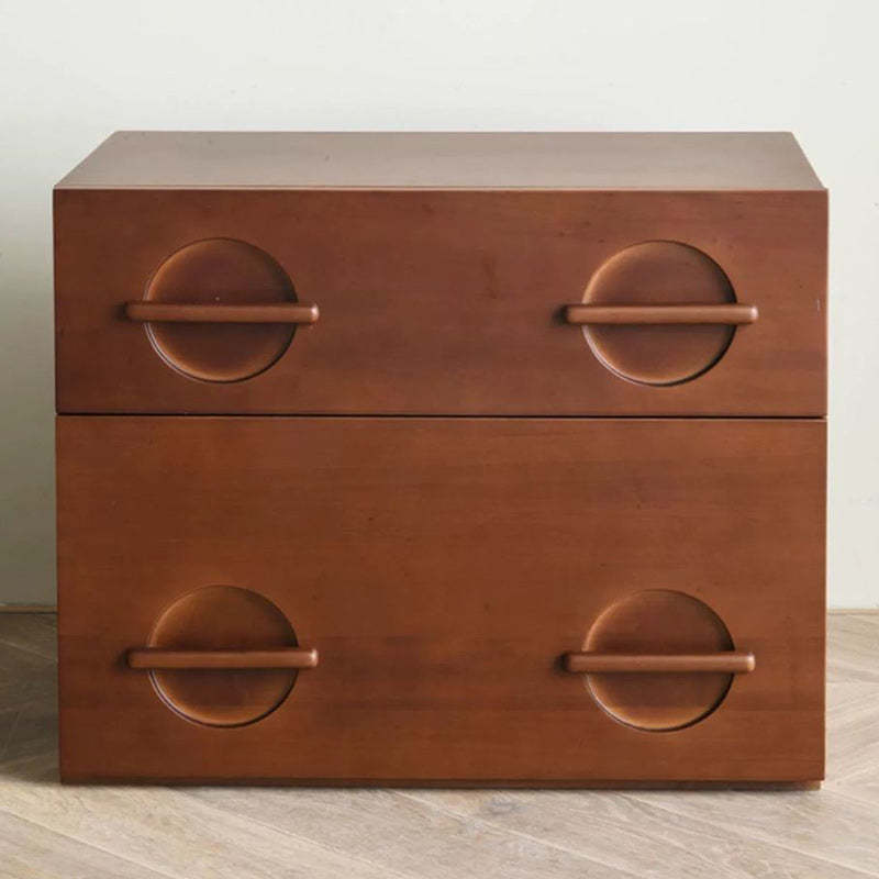Nordic Solid Wood 2-Drawer Nightstand