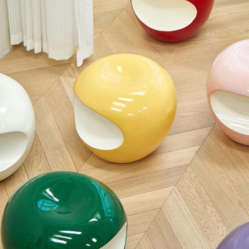 Modern Art Deco Apple Round Resin Chair — Light Purple
