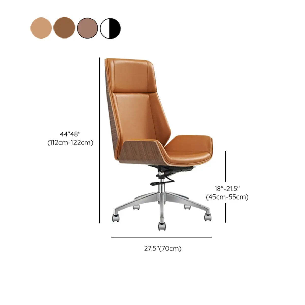 Swivel Faux Leather Adjustable Back Office Chair