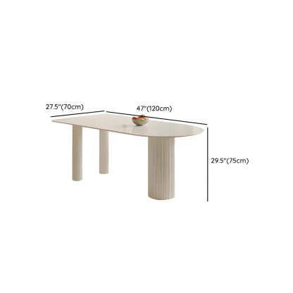 Contemporary Free Form White Stone Dining Table