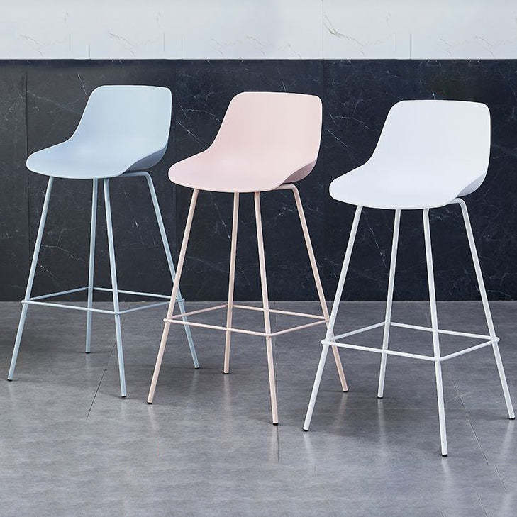 Green metal fabric curved bar & counter stools - minimalist