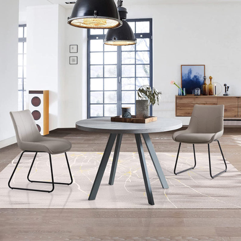 Nordic Leather Metal Trapezoidal Dining Chair