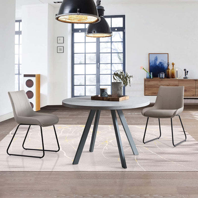 Nordic Leather Metal Trapezoidal Dining Chair