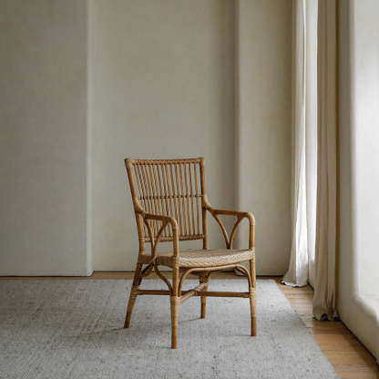 Chinese Woven Wood Four-Leg Dining Chair