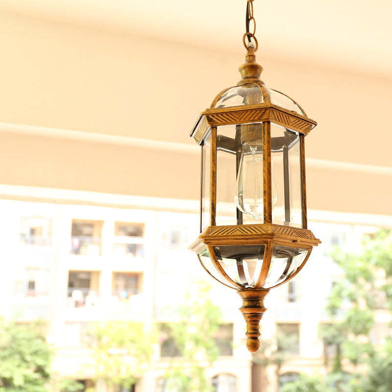 Retro Hexagonal Lantern Aluminum Waterproof
