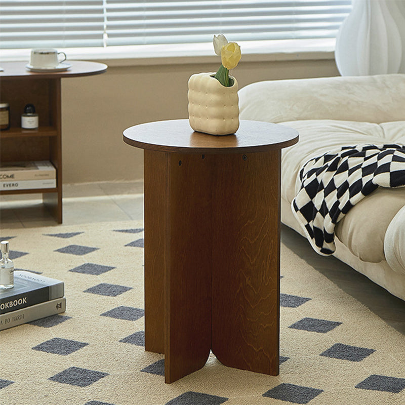 Traditional round solid end & side tables in wood