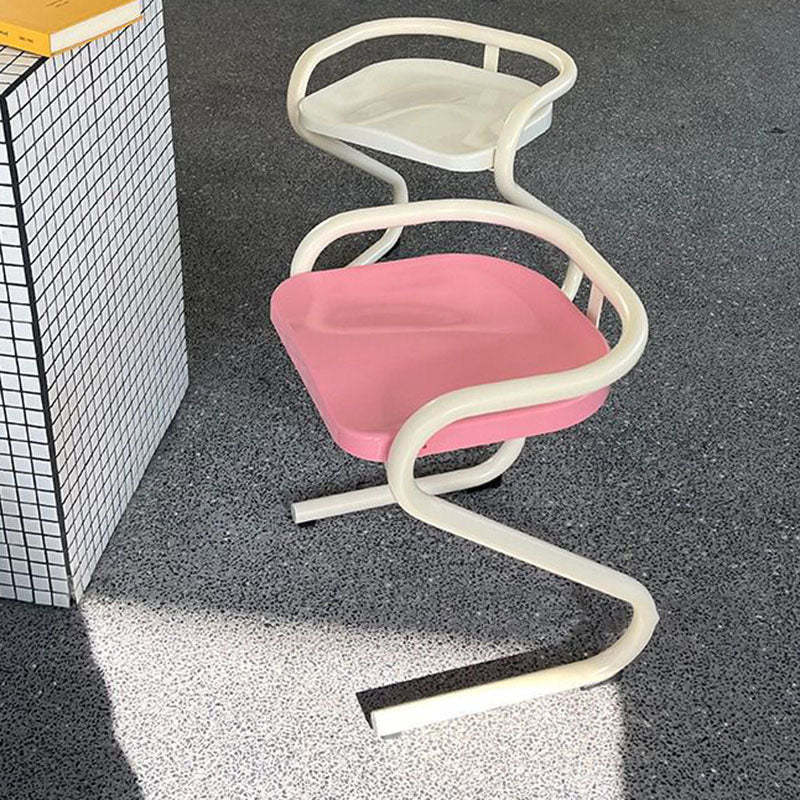 Mid-Century Curved Metal Dining Chair