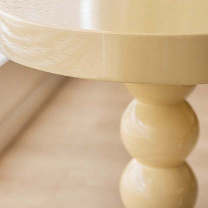 Vintage Round Beaded Wooden Coffee Table