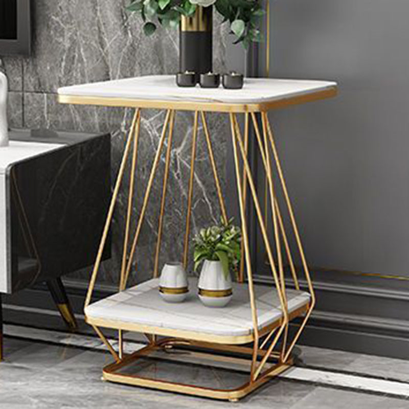 Nordic Geometric Slab Iron End Table