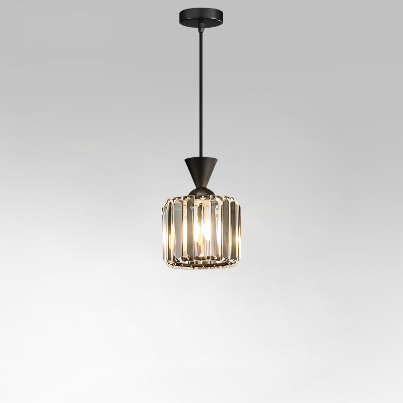 Contemporary Radiant Prismatic Crystal Pendant Light