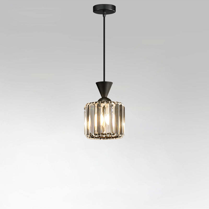 Contemporary Radiant Prismatic Crystal Pendant Light