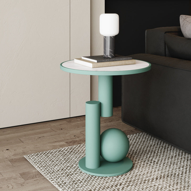 Scandinavian Cylinder Sintered Stone Side Table