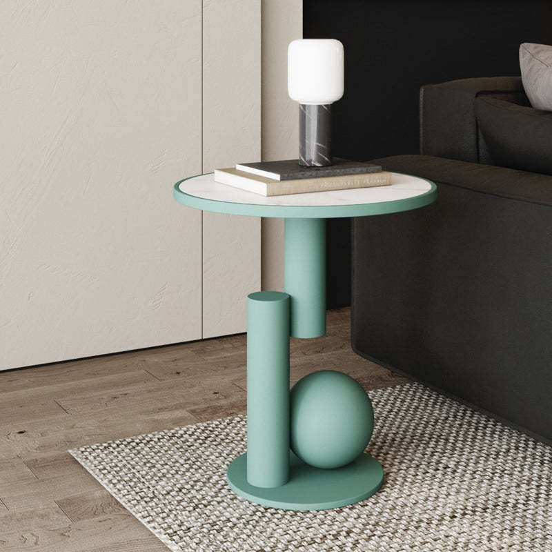 Scandinavian Cylinder Sintered Stone Side Table