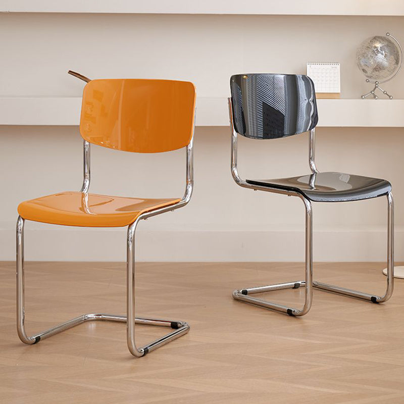 Modern Steel Dining Chair — Yellow
