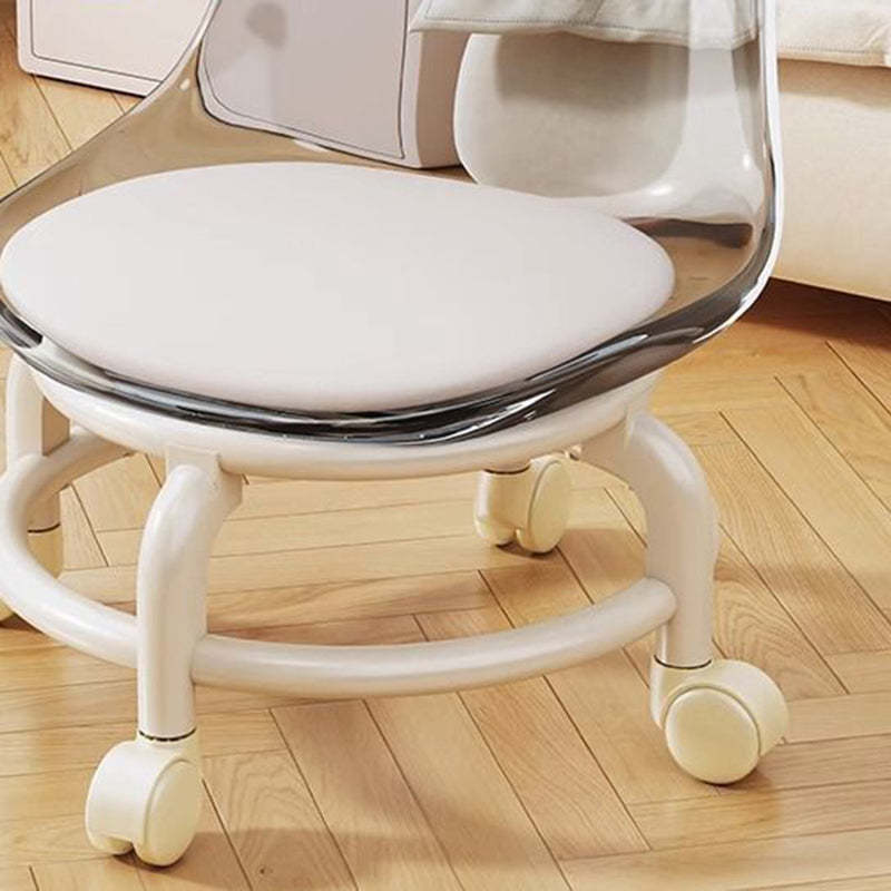 Minimalist Plastic Leather Rolling Chair