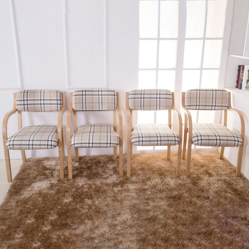 Nordic Wood Fabric Leather Velvet Dining Chair — Flower Cushion + White Frame