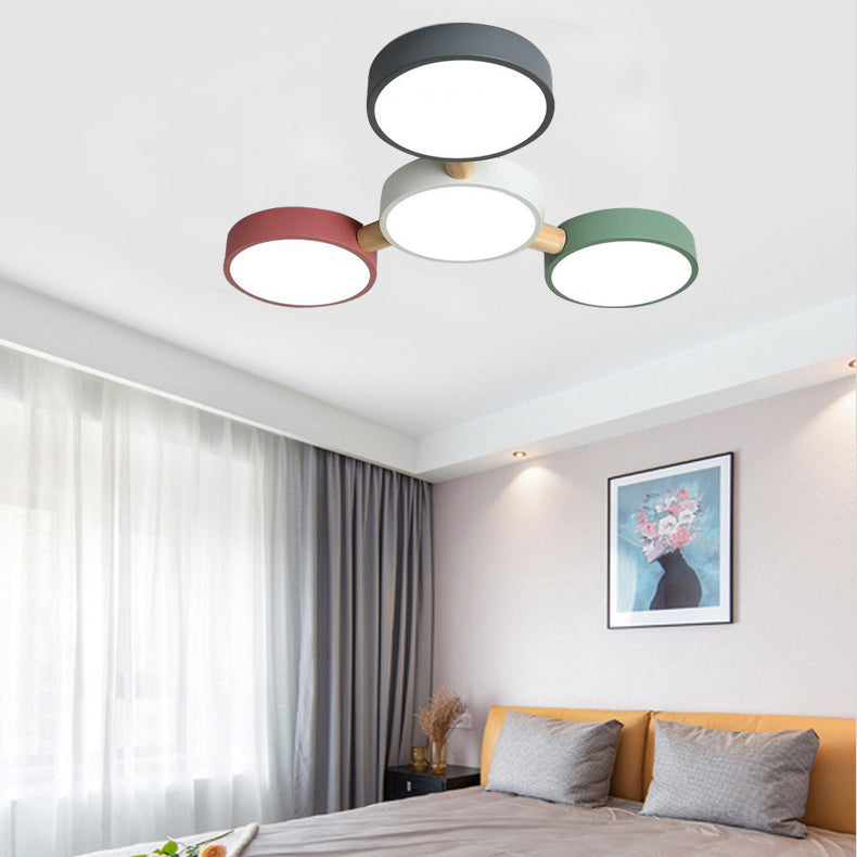 Nordic macaron geometric flush mount lighting in iron — 2-Light / 220V-240V (UK/AU)