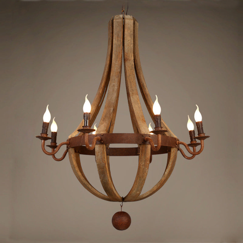 Rustic Branch Candle Holder Wooden Iron Chandelier