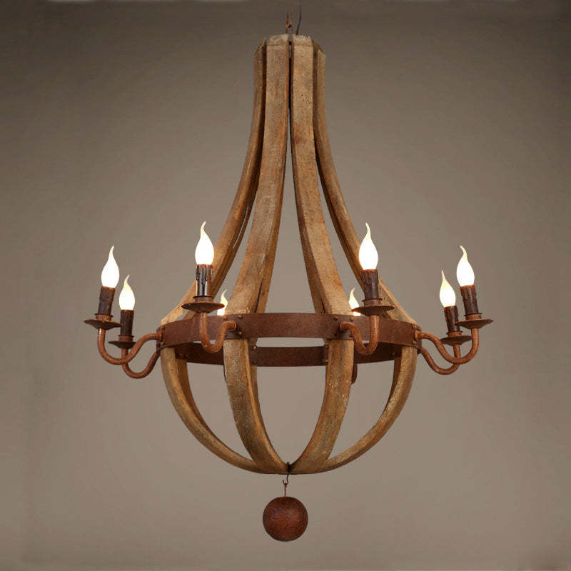 Rustic Branch Candle Holder Wooden Iron Chandelier