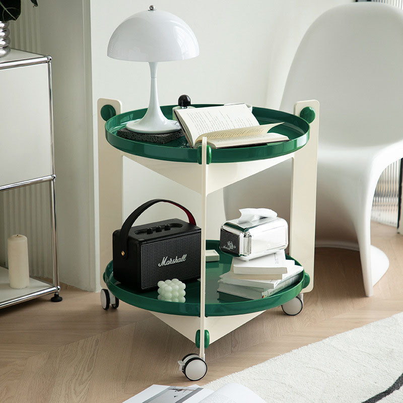 Contemporary Round PET Acrylic 2-Tier End Table