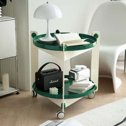 Contemporary Round PET Acrylic 2-Tier End Table