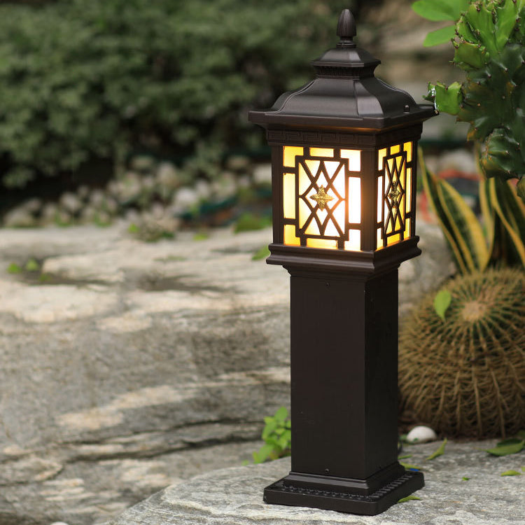 Black aluminum decor home landscape lighting - chinese — Small / 220V-240V (UK/AU