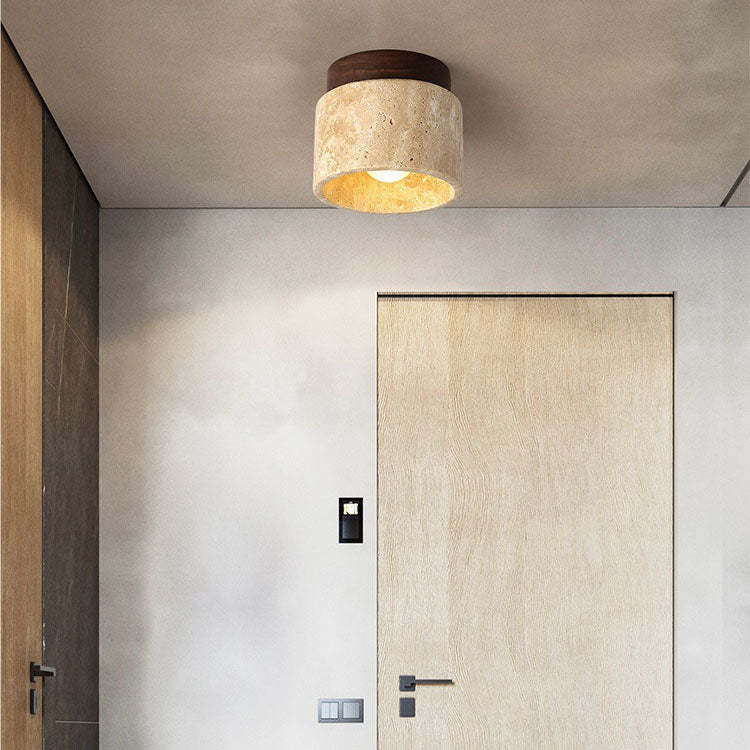 Minimalist Travertine 1-Light Ceiling Light