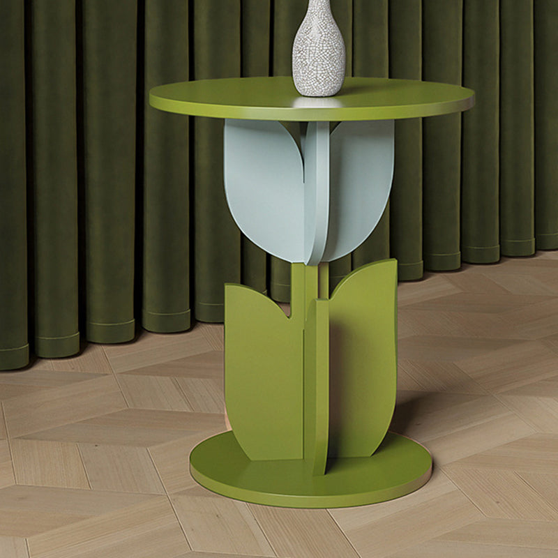 Contemporary Petal Pine Glass Side Table