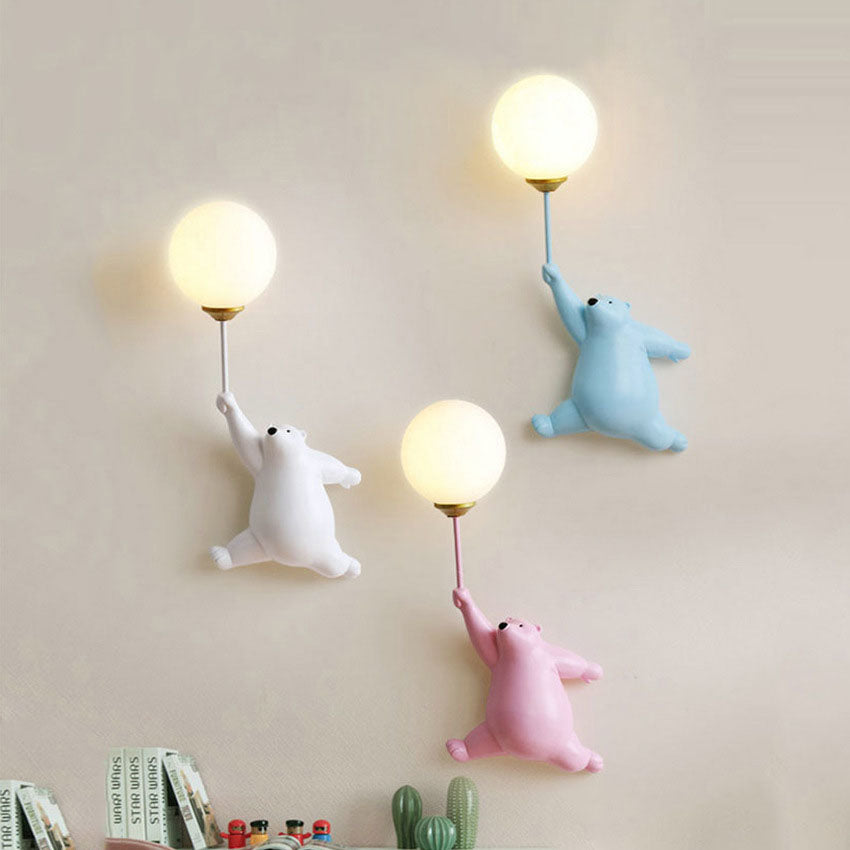 Modern Bear Iron Glass Sconce