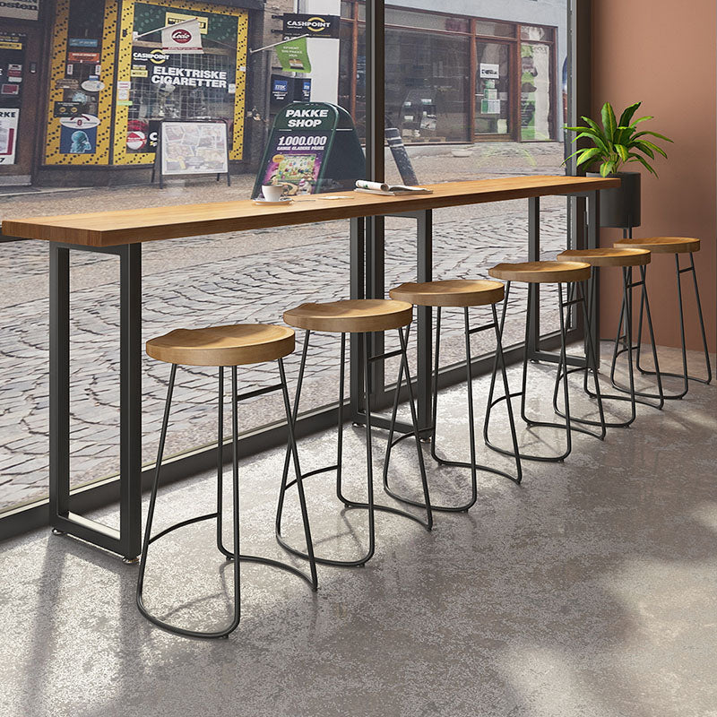 Black iron wood backless tsuga bar & counter stools - nordic