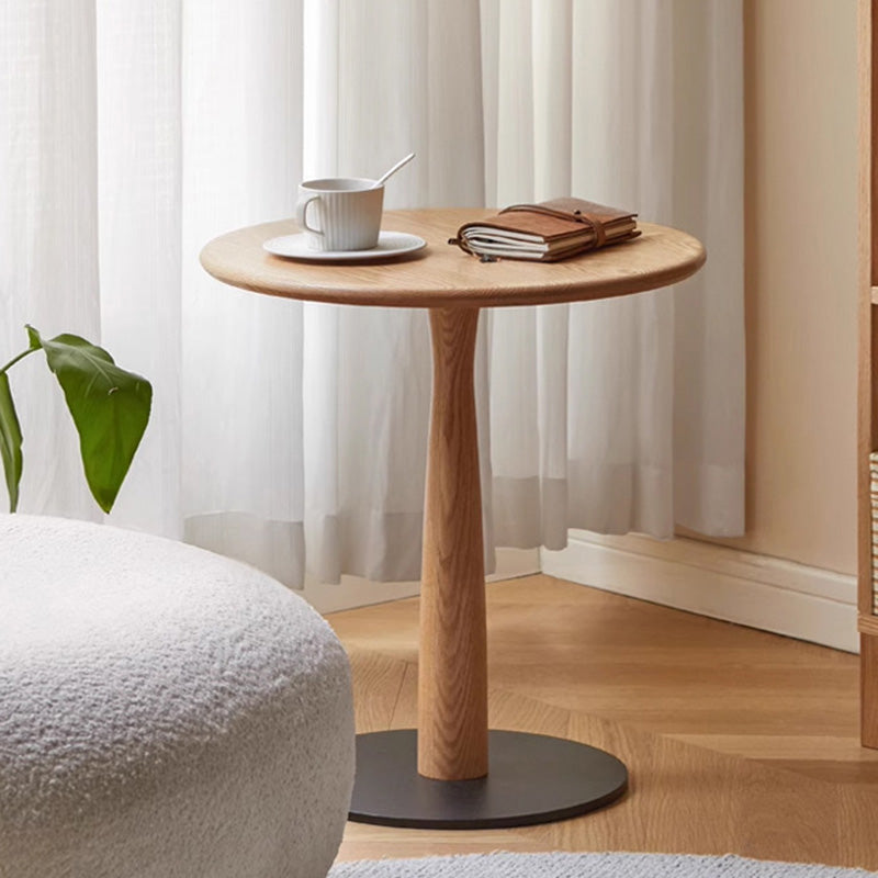 Traditional Rustic Oak Round Side Table