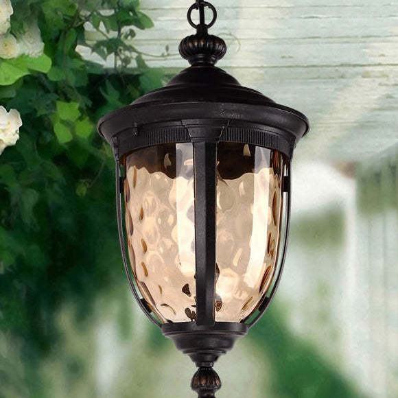 European Aluminum Ripple Glass Cylinder Pendant Light