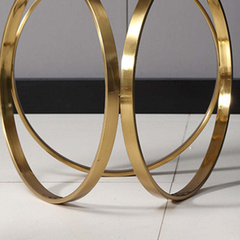 Modern Round Marble Titanium Steel Coffee Table