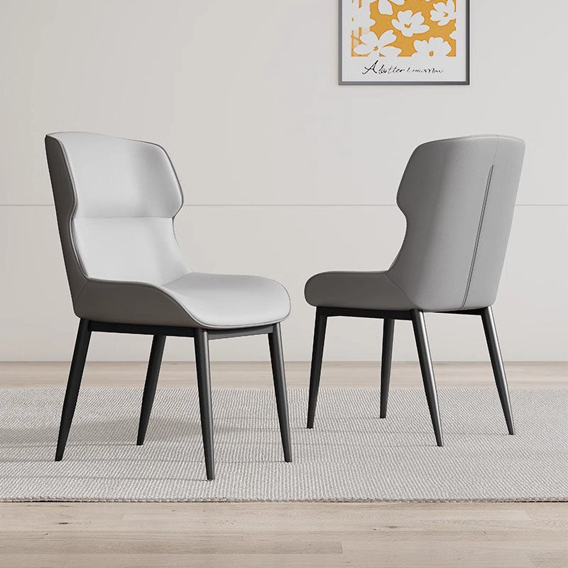 Modern PU Leather Steel Cushion Dining Chair — Orange