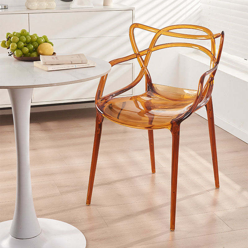 Contemporary Curved Plastic Acrylic Dining Chair