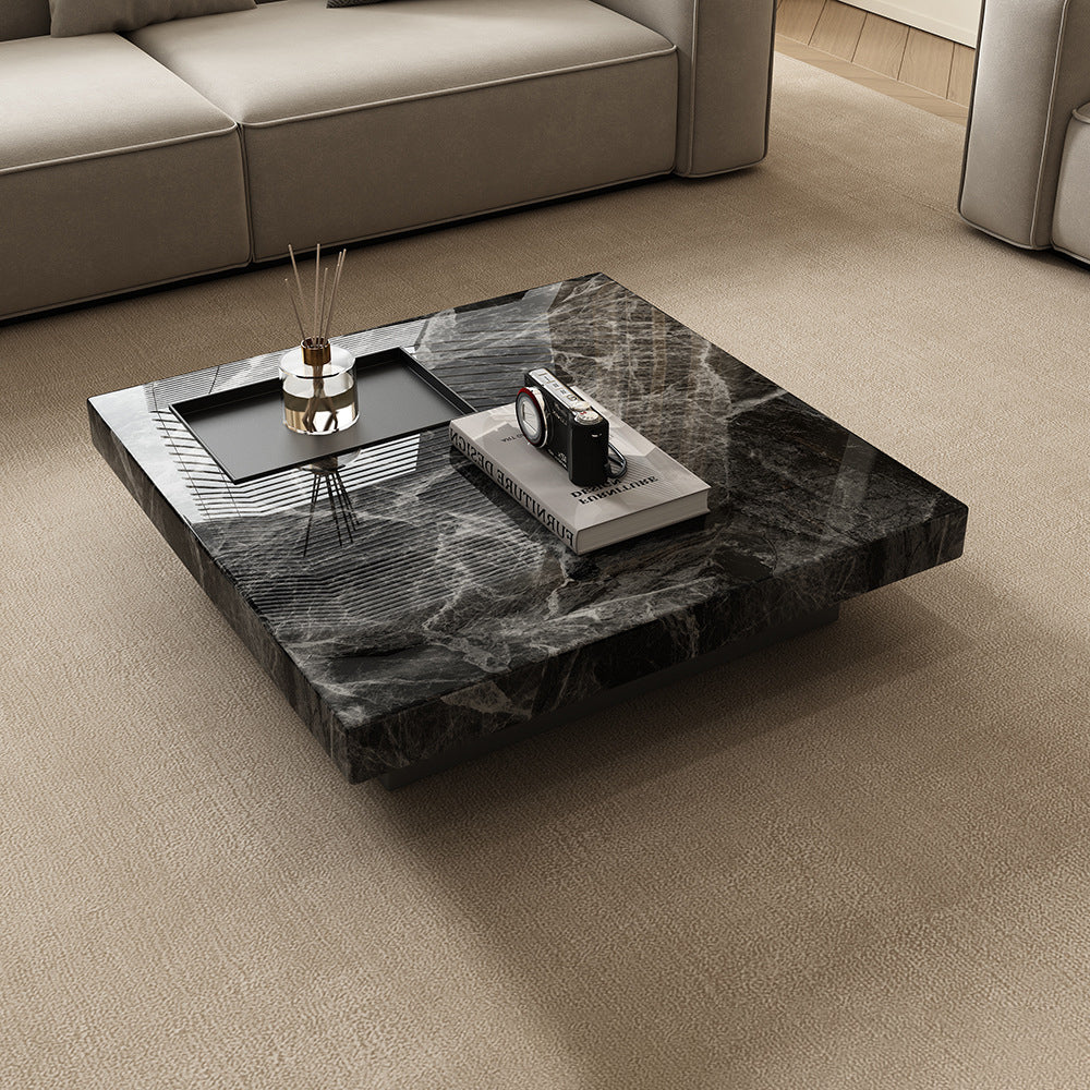 Modern Slate Steel Wood Coffee Table