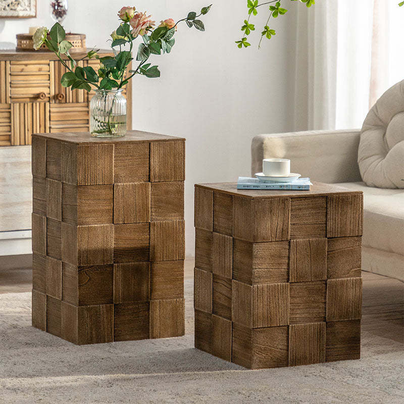 Vintage Solid Wood End Table