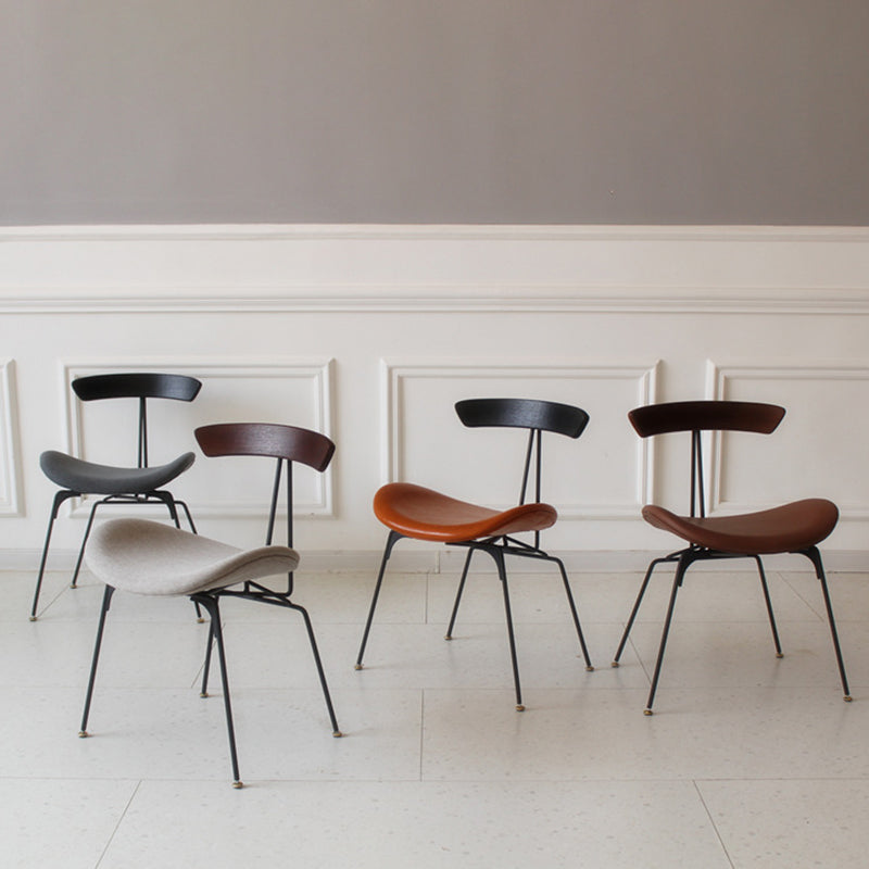 Industrial Ant Arch Wood Leather Dining Chair