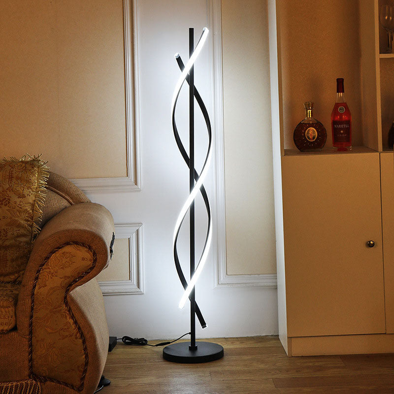Minimalist Spiral LED Floor Lamp — White / White Light (5000K) / 220V-240V For UK/AU