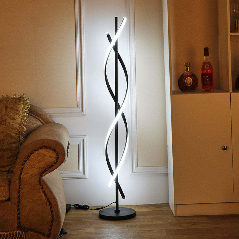 Minimalist Spiral LED Floor Lamp — White / White Light (5000K) / 220V-240V For UK/AU