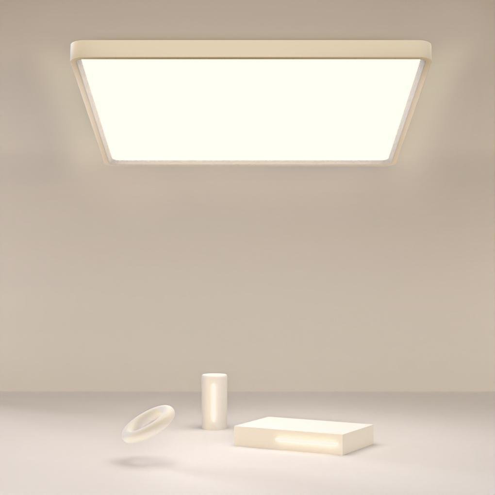 Soft White Flat Flush Mount — White