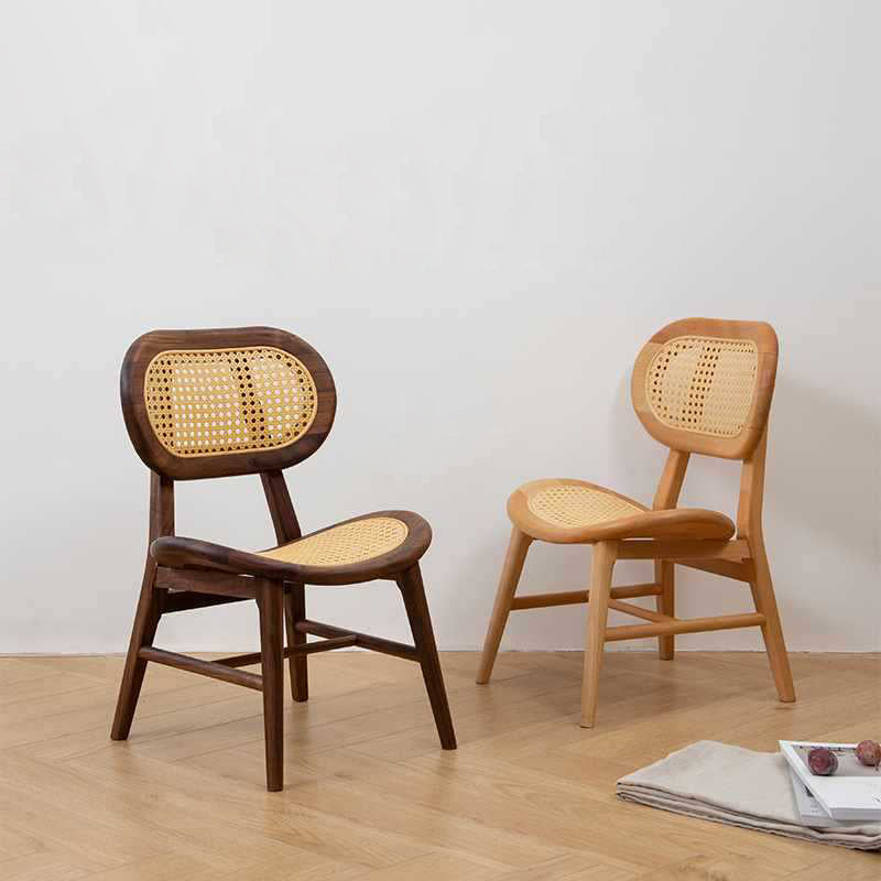 Japanese Rattan Woven Stackable Chair