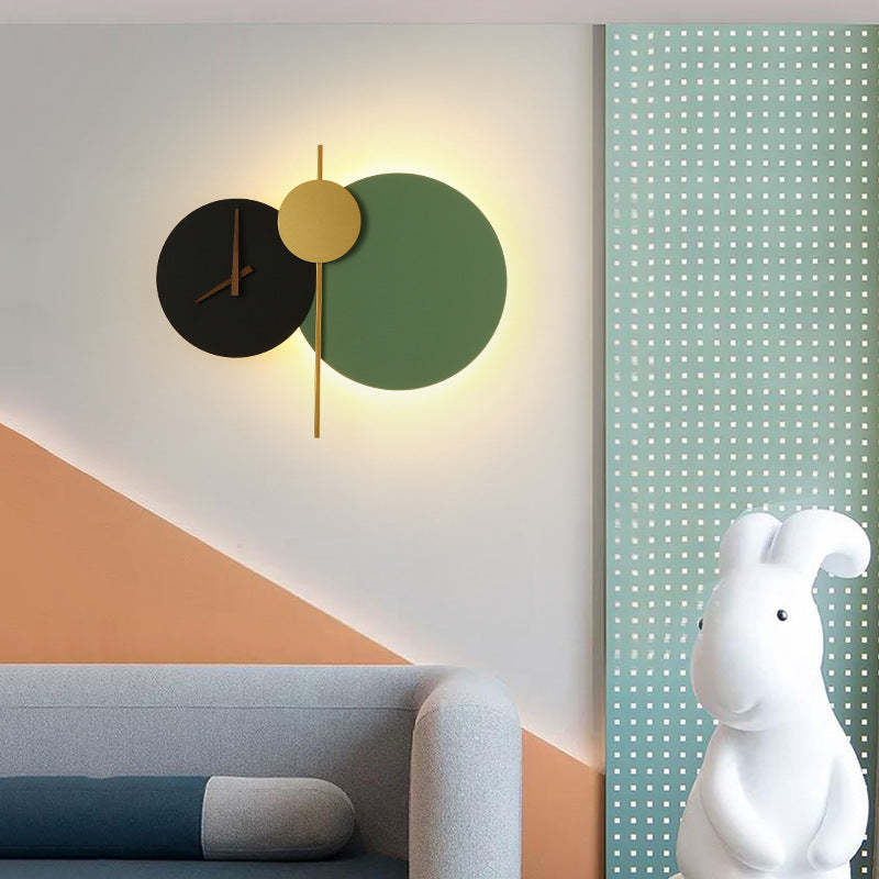 Minimalist Iron Acrylic LED Clock Sconce
