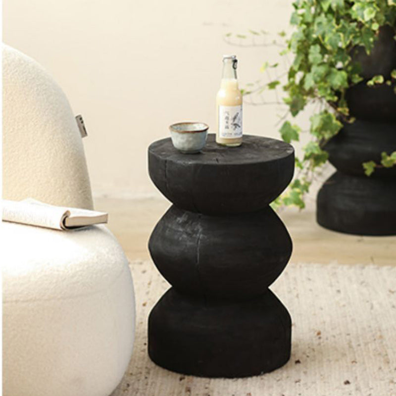 Vintage Column Wood Bedside End Table