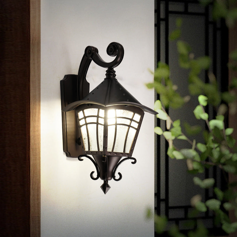 European Aluminum Glass Cone Cylinder Wall Sconce