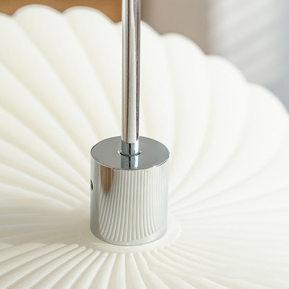 Modern Art Deco Cream Pleated Lotus Leaf Pendant