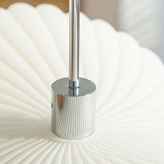 Modern Art Deco Cream Pleated Lotus Leaf Pendant