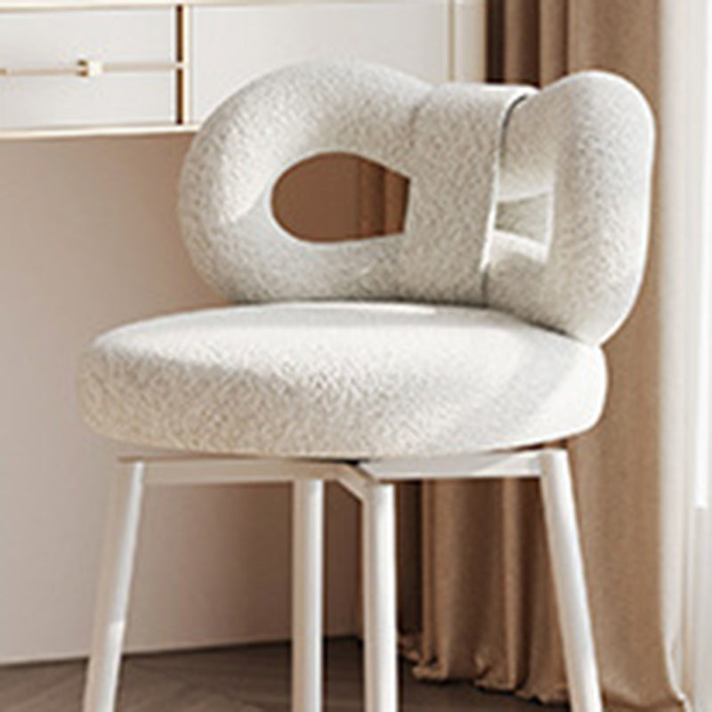 Contemporary Bow Lambswool Iron Vanity Stool