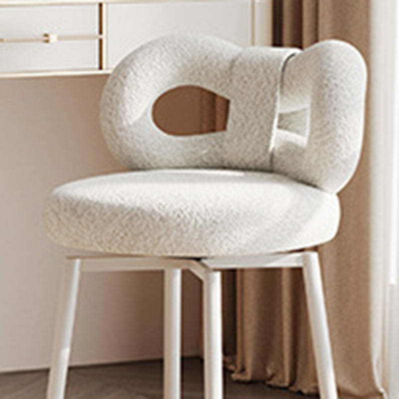 Contemporary Bow Lambswool Iron Vanity Stool