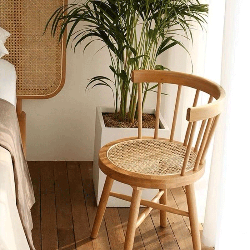 Traditional bent natural dining chairs & benches in rattan